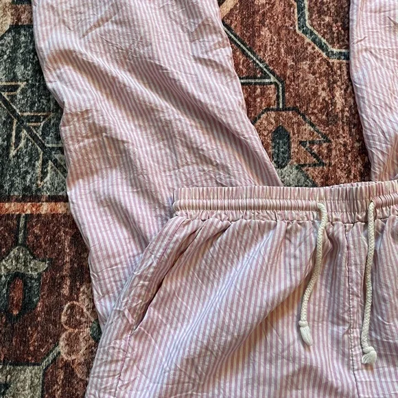 Pink Striped Lounge Pants Vintage Beach Wash - Picture 5 of 6